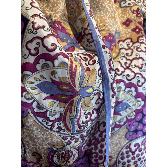 Oscar de la Renta Silk Scarf, Magenta, Purple, Gold, Black, EUC - Picture 2 of 4